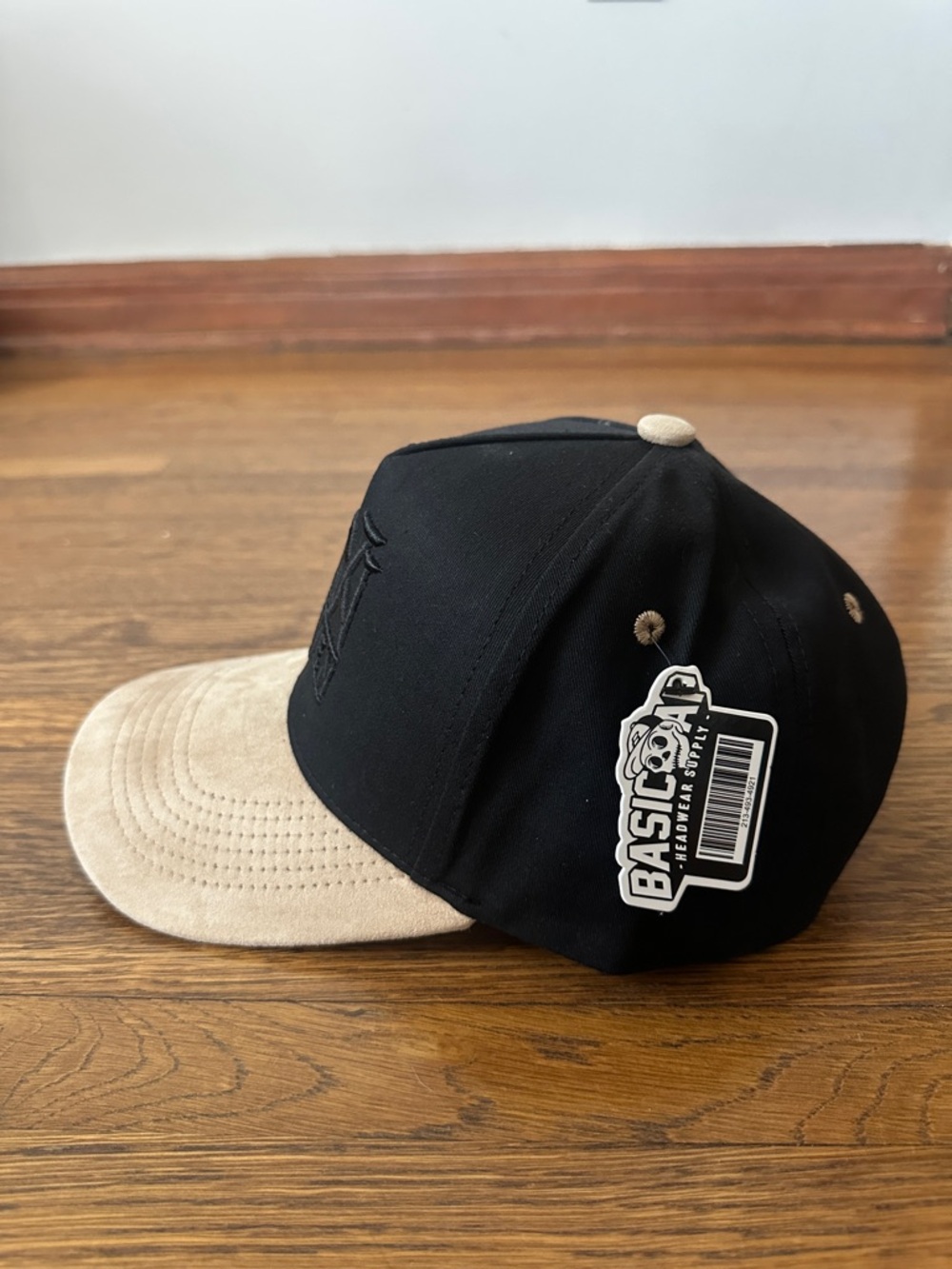 MAVEN Embroidered Logo Baseball Cap in Black and Taupe - Picture 2 of 3